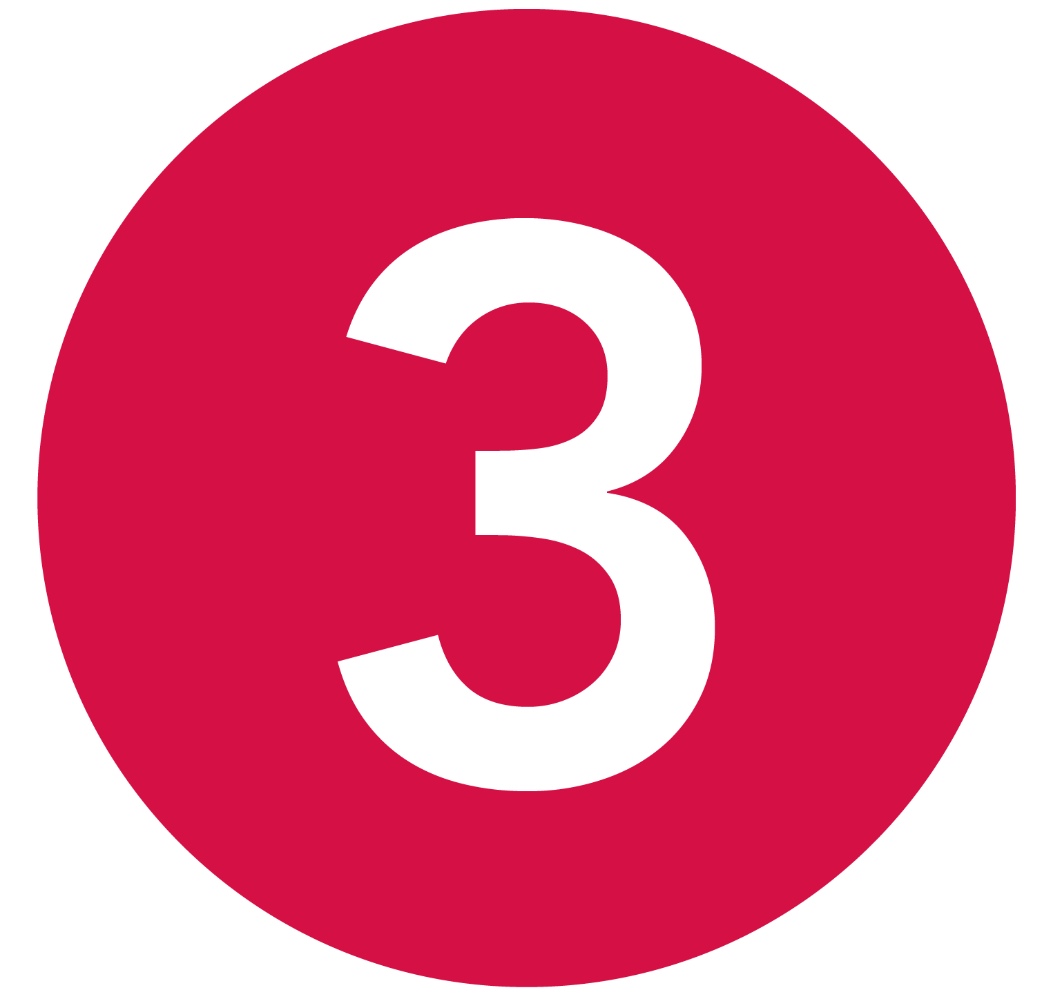Graphic icon of the number three.