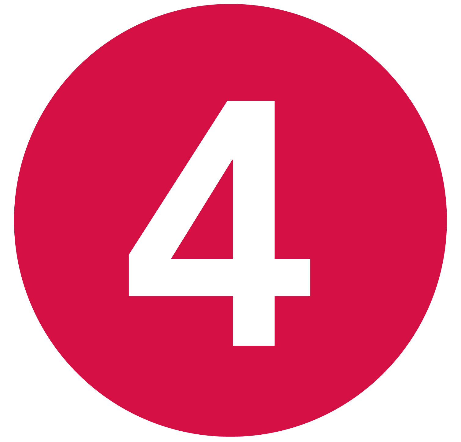 Graphic icon of the number four.