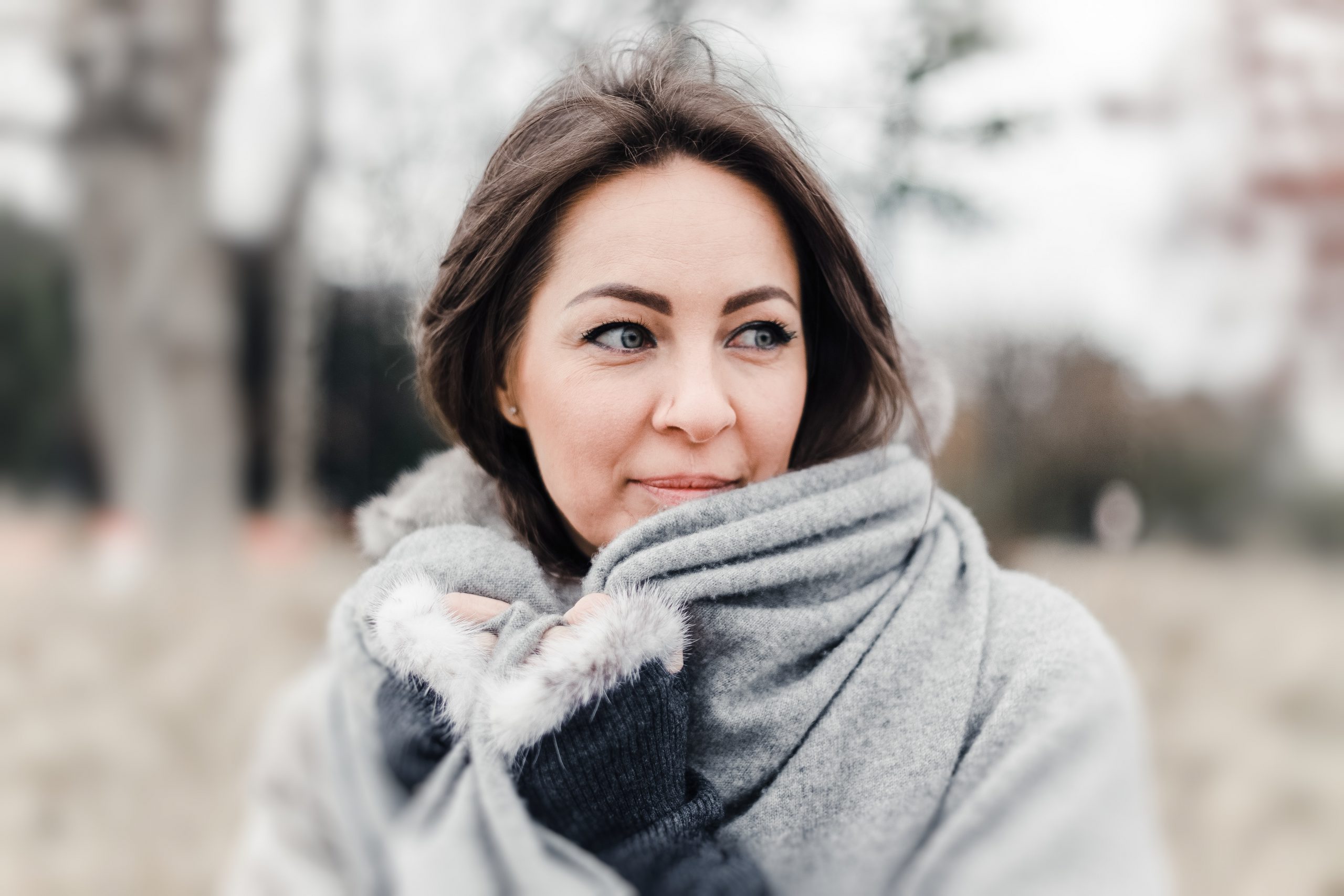 Woman living with COPD outside