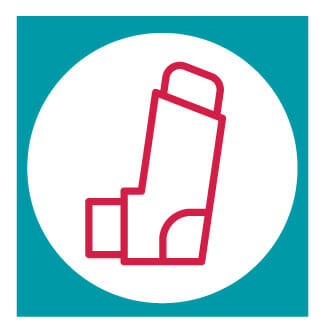 Graphic icon of inhaler