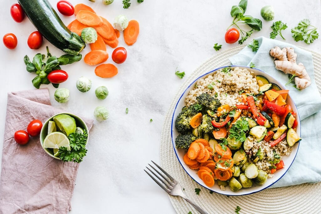 A medley of fresh fruits and vegetables