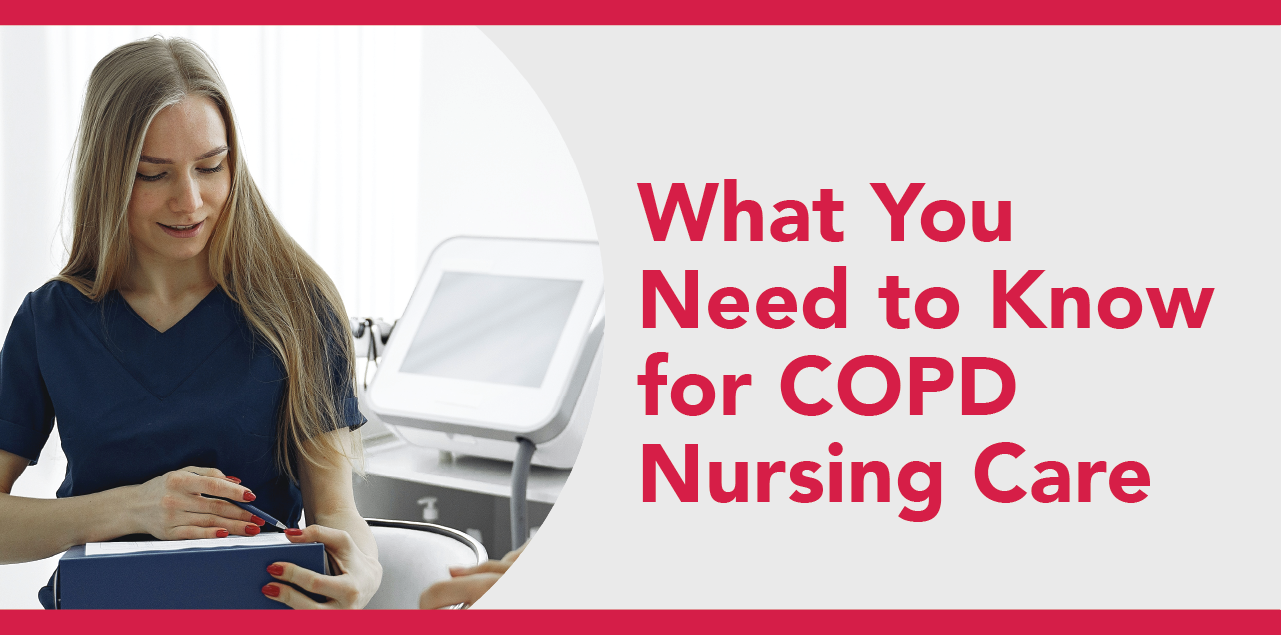 COPD nurse reviewing medical records with patient.