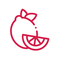 Graphic icon depicting lime wedge.