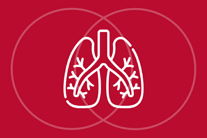 Graphic icon of lungs