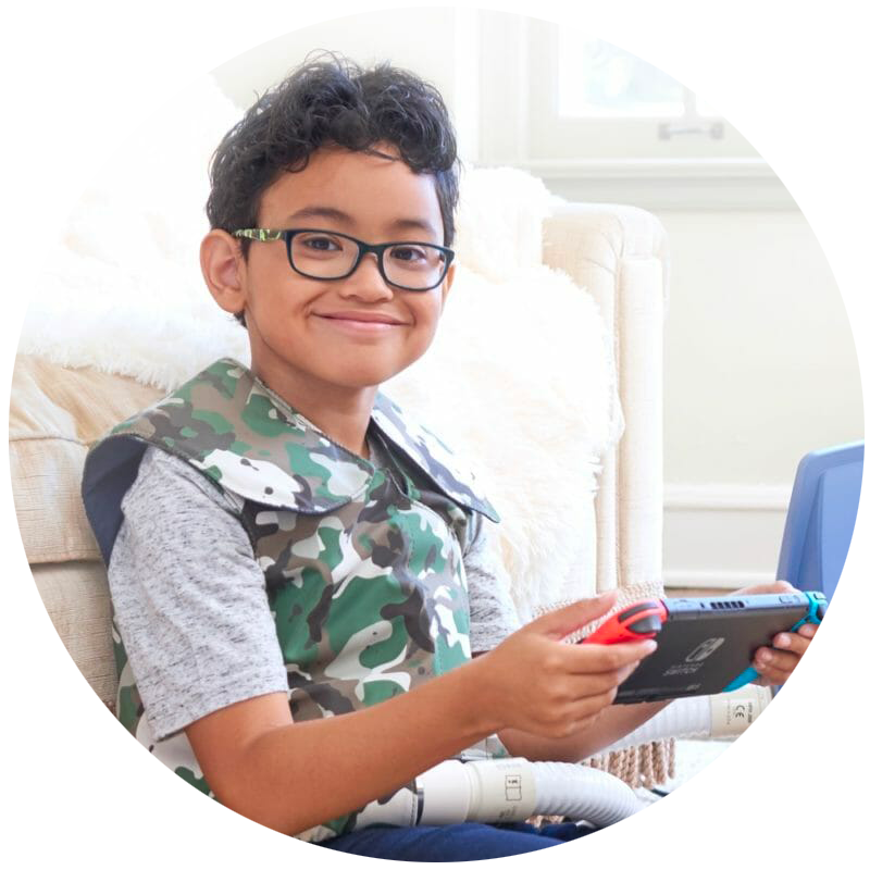 Young child wearing a SmarVest.