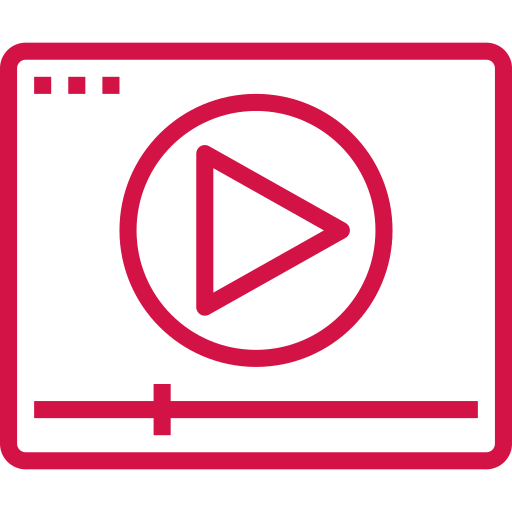 Graphic icon of video playing.