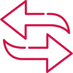 Graphic icon of two arrows pointing in opposite directions.