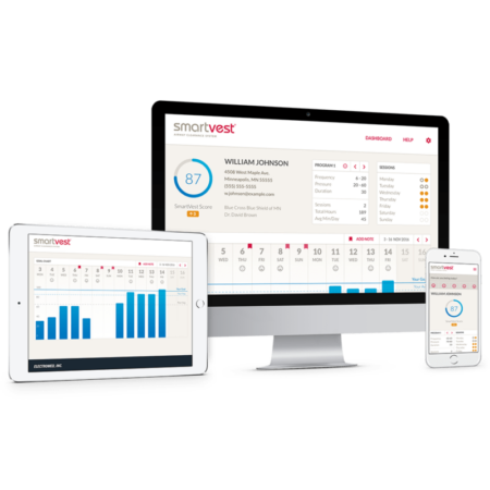 The SmartVest application on a variety of devices