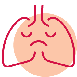 Icon of sad lungs