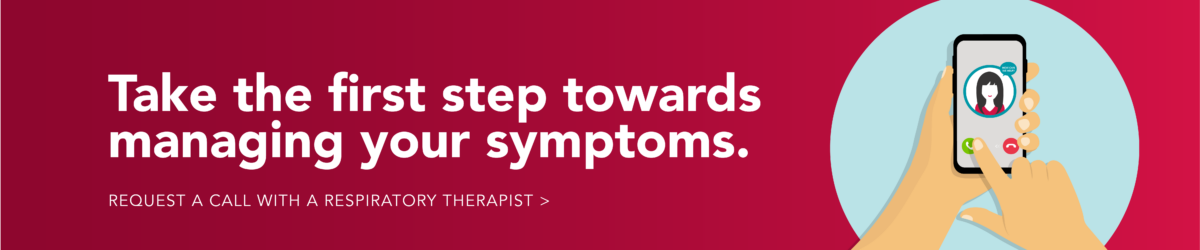 Graphic icon of person contacting a respiratory therapist.