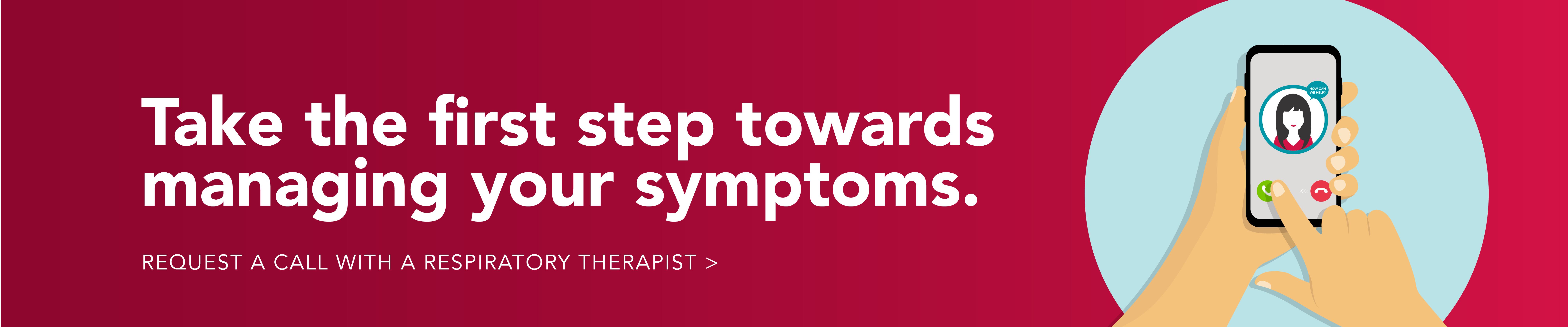Graphic icon of person contacting a respiratory therapist.