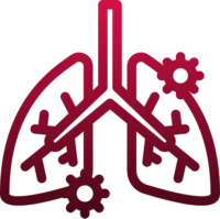 Icon of lungs with lung damage