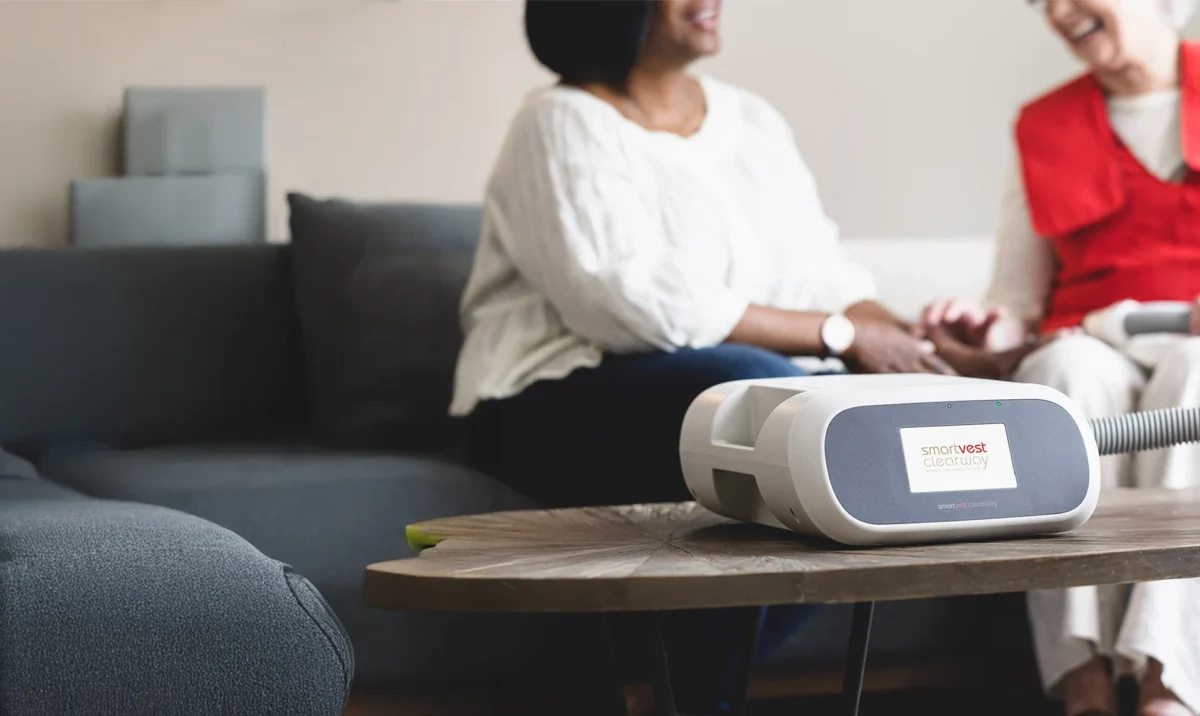 SmartVest device designed to expel mucus build-up
